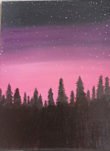 Pintura intitulada "The forest" por Karyna Belmas, Obras de arte originais, Óleo Montado em Armação em madeira