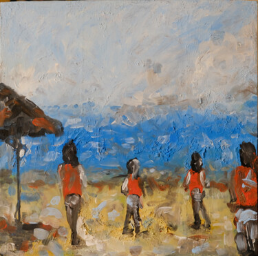 Pittura intitolato "spazzini di spiaggia" da Douglas Fusco, Opera d'arte originale, Acrilico