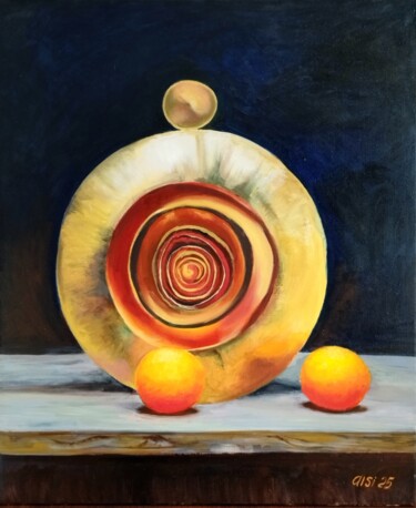 Circle of Perfection: Abstract Still Life. Energy of Form an 绘画 标题为“Circle of Perfectio…” 由Larisa Sidorova (Alsi), 原创艺术品, 油 安装在木质担架架上