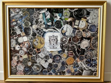 Collages titled "Changement de temps" by Hélène Margo, Original Artwork, Collages Mounted on Cardboard