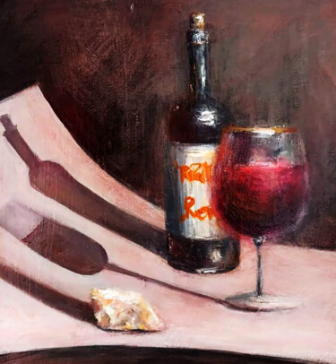 Schilderij getiteld "Parmesan" door Marusya Abashidze, Origineel Kunstwerk, Acryl Gemonteerd op Karton