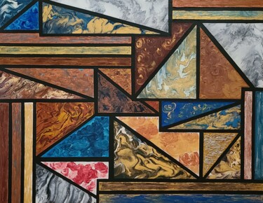 Schilderij getiteld "modern art5" door So Hyon Kim, Origineel Kunstwerk, Acryl Gemonteerd op Frame voor houten brancard