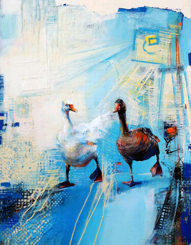 Pintura titulada "Party" por Marusya Abashidze, Obra de arte original, Acrílico Montado en Bastidor de camilla de madera