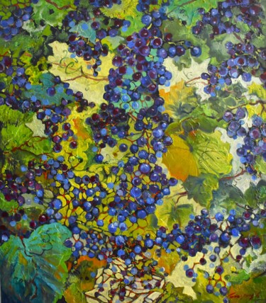 Schilderij getiteld "vineyard" door Grigorii Zulkarniaev, Origineel Kunstwerk, Olie