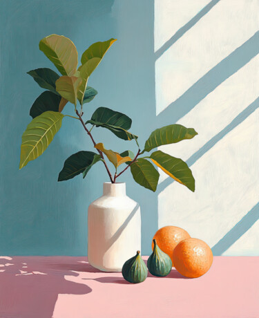 Morning light with figs and citrus fruits 数字艺术 标题为“Morning light with…” 由Fatimie Ashyrova, 原创艺术品, 数字油画