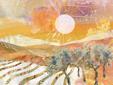 The Olive Hour I. Mediterranean mountain landscape 数字艺术 标题为“The Olive Hour I. M…” 由Miriam-Feyga Bunimovich, 原创艺术品, 数字拼贴