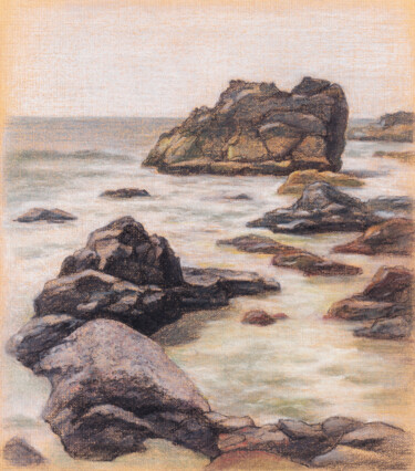 Goa Coastline Desenho intitulada "Goa Coastline" por Sundra, Obras de arte originais, Pastel