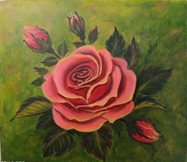 Schilderij getiteld "Peinture avec une r…" door Y.Oranzh, Origineel Kunstwerk, Acryl Gemonteerd op Frame voor houten brancard