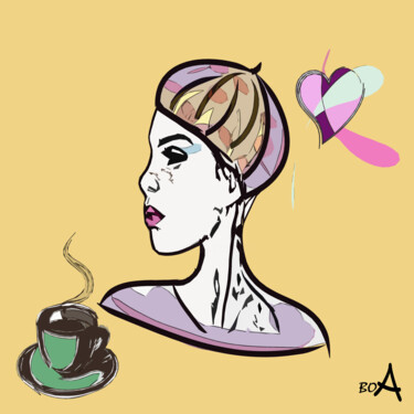 数字艺术 标题为“Parisian girl” 由Oksana Budnichenko, 原创艺术品, 数字油画