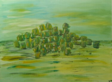 Peinture intitulée "Abstract landscape" par Wiesje Van Dam, Œuvre d'art originale, Acrylique Monté sur Châssis en bois