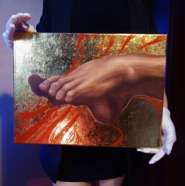 Painting titled "STUDIUM" by Ekaterina Hugg, Original Artwork, Oil Mounted on Wood Stretcher frame