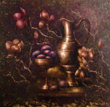 The smell of magnolia 绘画 标题为“The smell of magnol…” 由Svetlana Petruša, 原创艺术品, 油 安装在木质担架架上