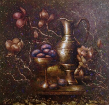 The smell of magnolia Картина под названием "The smell of magnol…" - Svetlana Petruša, Подлинное произведение искусства, Масло Установлен на Дерев…