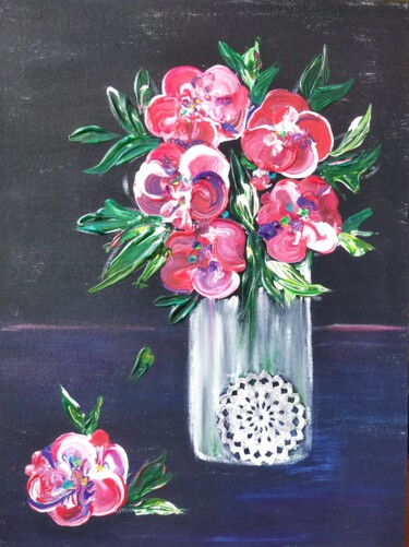 绘画 标题为“Collage Flowers and…” 由Nadegda Karotkikh, 原创艺术品, 丙烯 安装在纸板上