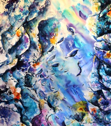 "Les roches Blanches" başlıklı Tablo Roger Boubenec tarafından, Orijinal sanat, Suluboya