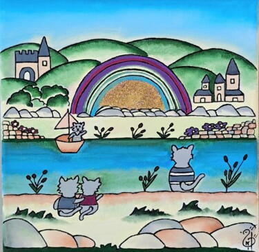 绘画 标题为“La Rivière Enchantée” 由Nadège Dubreuil, 原创艺术品, 丙烯