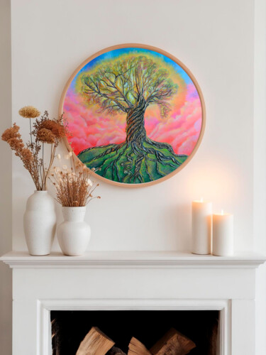 The Tree of Life 60 cm. Картина под названием "The Tree of Life 60…" - Valeri Beloglazova, Подлинное произведение искусства, Акрил Установлен на Дер…