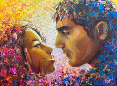Pintura intitulada "butterflies in the…" por Tatyana Nefedova, Obras de arte originais, Acrílico Montado em Armação em madei…