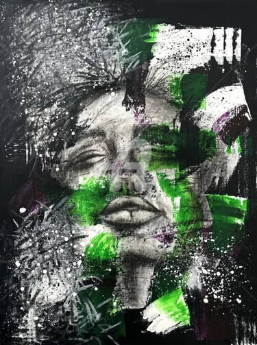 Ζωγραφική με τίτλο "douce puissance" από Julie Lalonde, Αυθεντικά έργα τέχνης, Ακρυλικό Τοποθετήθηκε στο Ξύλινο φορείο σκελε…