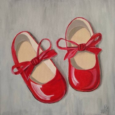 Red Shoes Pintura intitulada "Red Shoes" por Luda Rakhmanov, Obras de arte originais, Acrílico