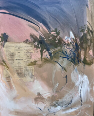 Painting titled "Série PLAGE n°1" by Marie Renaud, Original Artwork, Acrylic Mounted on Wood Stretcher frame