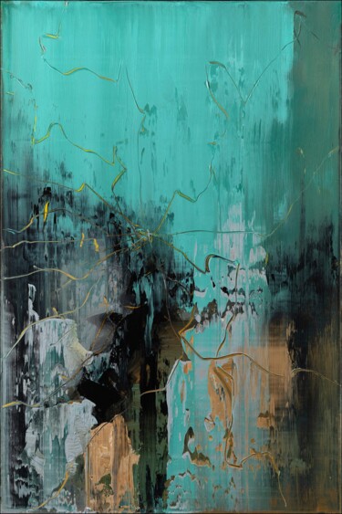 Fragmented Reflections 绘画 标题为“Fragmented Reflecti…” 由Nemanja Nikolic, 原创艺术品, 丙烯 安装在木质担架架上