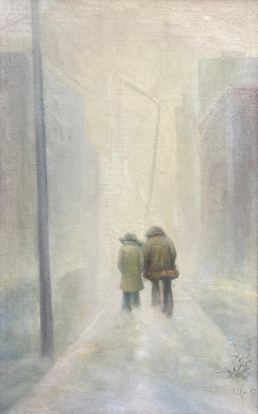 Foggy Day Schilderij getiteld "Foggy Day" door Samvel Atasunts, Origineel Kunstwerk, Olie