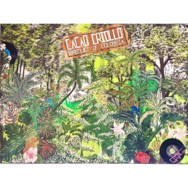 Painting titled "Jungle Cacao" by Mjdn, Original Artwork, Acrylic Mounted on Wood Stretcher frame