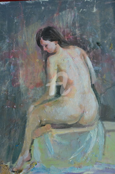 "MODEL ON GRAY" başlıklı Tablo Андрей Креминский tarafından, Orijinal sanat, Petrol