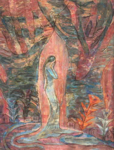 Legend of the Vitba River 绘画 标题为“Legend of the Vitba…” 由Victoria Alferonok, 原创艺术品, 油