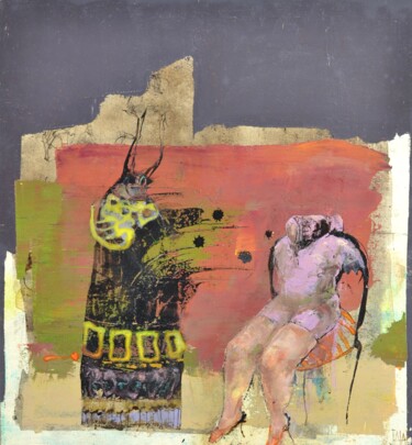 Projection Nocturne 「Projection Nocturne」というタイトルの絵画 Valérie Jayatによって, オリジナルのアートワーク, アクリル その他の剛性パネルにマウント