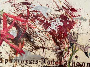 Peinture intitulée "Red Wild Flowers" par Darren Jekel, Œuvre d'art originale, Huile