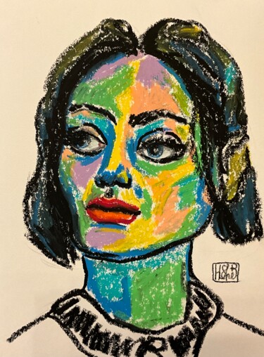 From the Guardians of the Galaxy — Colorful Fauvist Portrait Drawing titled "From the Guardians…" by Hanna Kochet, Original Artwork, Pastel