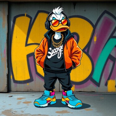 Digital Arts titled "Donald Drip" by Cronos, Original Artwork, Digital Print Mounted on Aluminium