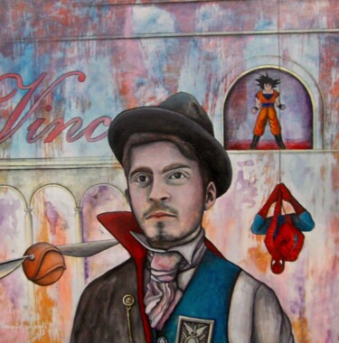 Pittura intitolato "The young magician…" da Vincenzo Squillacioti, Opera d'arte originale, Tempera Montato su Telaio per bar…