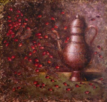 "Pomegranate tea" başlıklı Tablo Svetlana Petruša tarafından, Orijinal sanat, Petrol Ahşap Sedye çerçevesi üzerine monte edi…