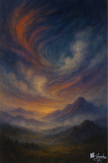 Pittura intitolato "Tempest of Dawn" da Elio Segundo Sanchez, Opera d'arte originale, Olio