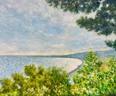 Pittura intitolato "Nice, vue de la col…" da Yuki Asami, Opera d'arte originale, Acrilico Montato su Telaio per barella in l…