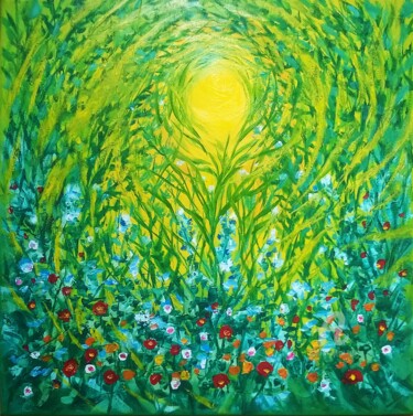 Pintura intitulada "VEGETAL" por Constantin Popescu, Obras de arte originais, Óleo Montado em Armação em madeira