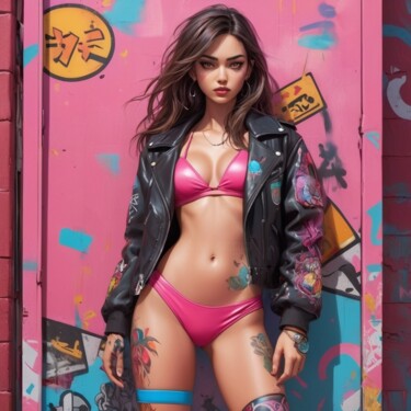 Digital Arts titled "Tokyo Heatwave" by Cronos, Original Artwork, Digital Painting Mounted on Aluminium