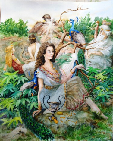La porte de la déesse Pittura intitolato "La porte de la dées…" da Lidia Marinova, Opera d'arte originale, Acquarello
