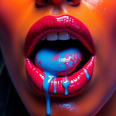 数字艺术 标题为“Neon Bite” 由Cronos, 原创艺术品, 数字油画 安装在铝上