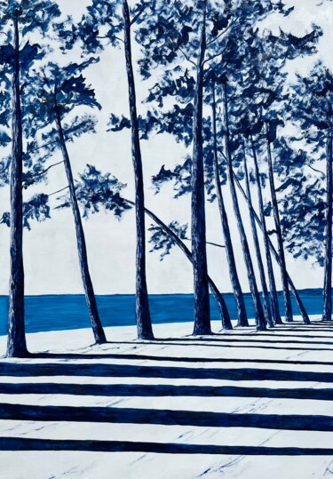 Ζωγραφική με τίτλο "Avenue du Cap Coz #3" από Frédéric Cadiou, Αυθεντικά έργα τέχνης, Ακρυλικό Τοποθετήθηκε στο Ξύλινο φορεί…