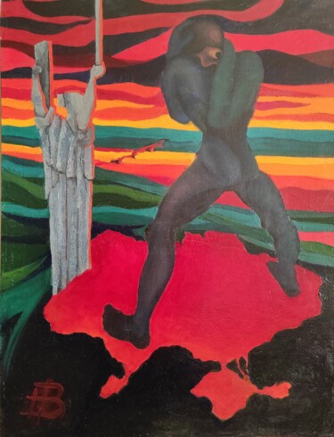 Schilderij getiteld "Previsión" door Nardus, Origineel Kunstwerk, Olie Gemonteerd op Karton
