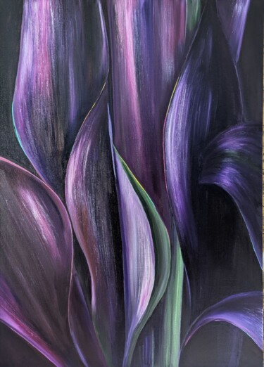 Color in the Dark — The Mystery of Violet 「Color in the Dark —…」というタイトルの絵画 Nataliaによって, オリジナルのアートワーク, オイル ウッドストレッチャーフレームにマウント