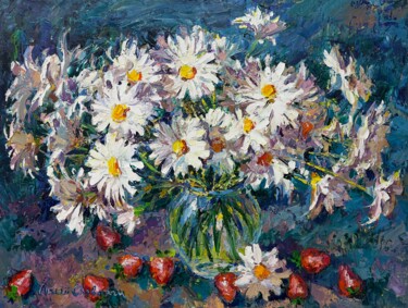 Flowers for you Painting titled "Flowers for you" by Andrii Chebotaru, Original Artwork, Oil Mounted on Cardboard
