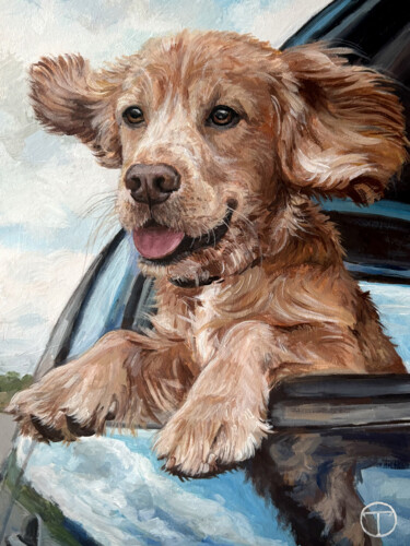 "Spaniel 6" başlıklı Tablo Olia Tomkova tarafından, Orijinal sanat, Akrilik