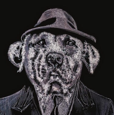 雕塑 标题为“Dandy Dog” 由Julien Corten, 原创艺术品, 玻璃 安装在木质担架架上