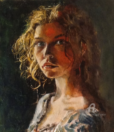 Pittura intitolato "Re belle" da Dany Wattier, Opera d'arte originale, Olio Montato su Telaio per barella in legno