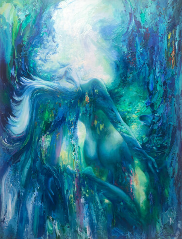 绘画 标题为“Blue abyss.” 由Viacheslav Zaykin, 原创艺术品, 油